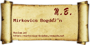 Mirkovics Bogdán névjegykártya